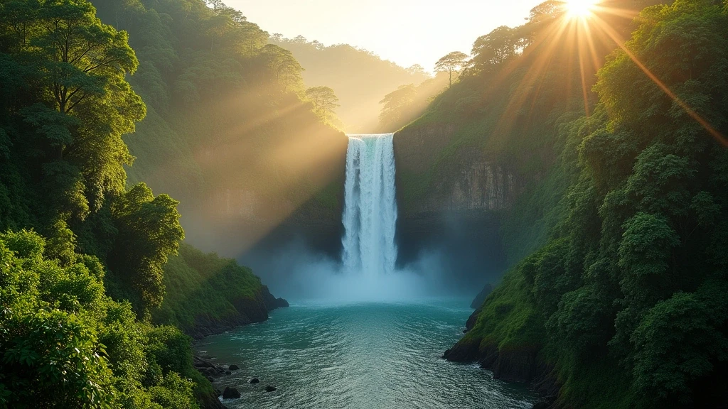 Panorama der La Fortuna Wasserfall in Costa Rica, umgeben von Dschungel