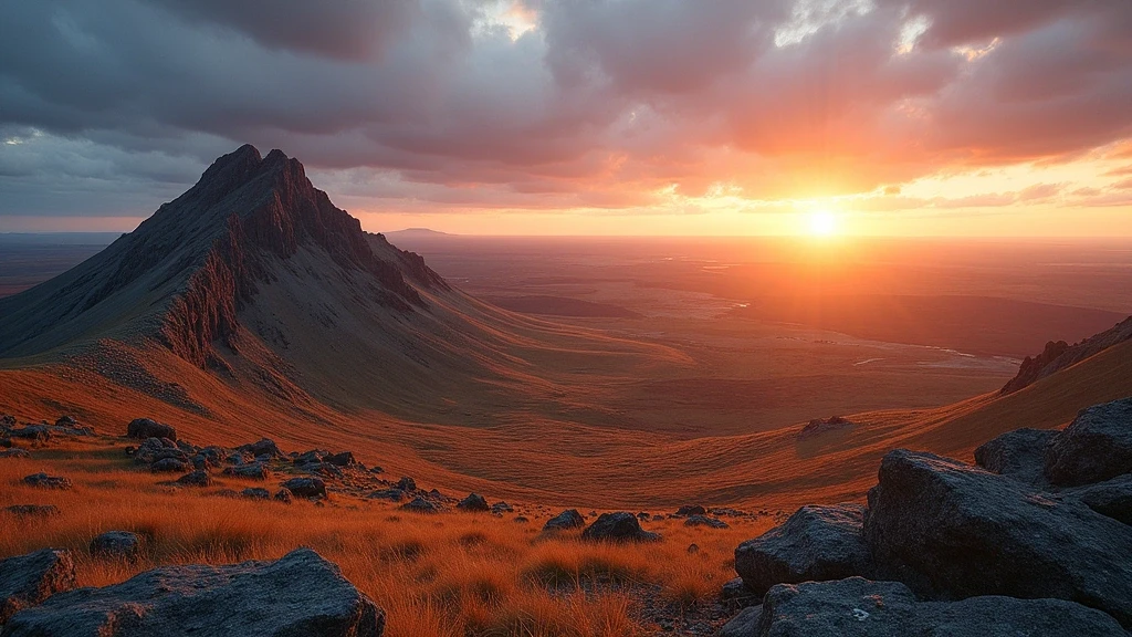 Panorama des Saana-Fjells in Lappland bei Sonnenuntergang mit goldener Stunde und cineastischem Licht