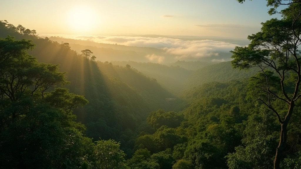 Panorama des Amazonas-Regenwaldes von Leticia, Kolumbien