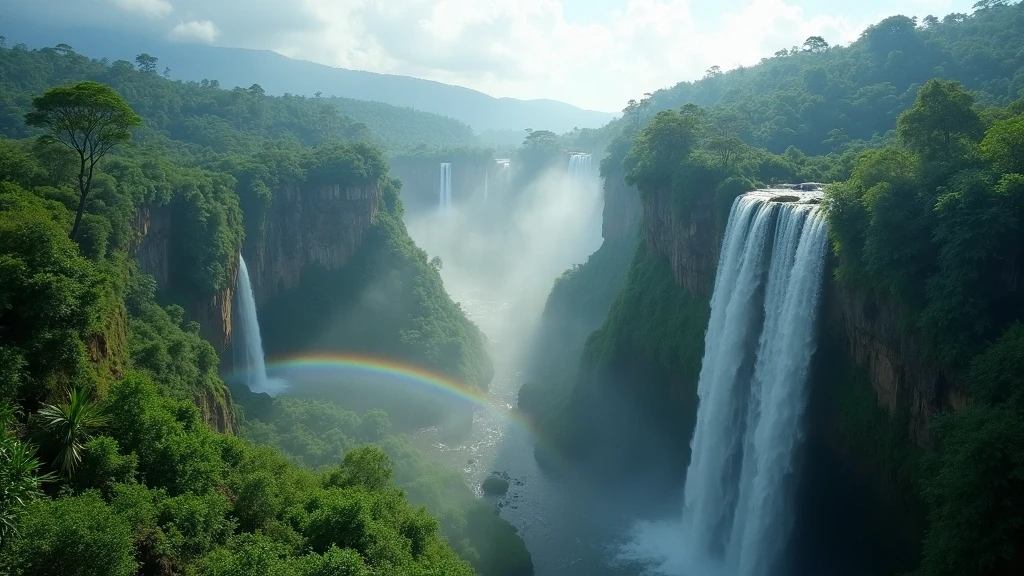 Panorama der Wasserfaelle Sendang Gile und Tiu Kelep im Regenwald von Lombok