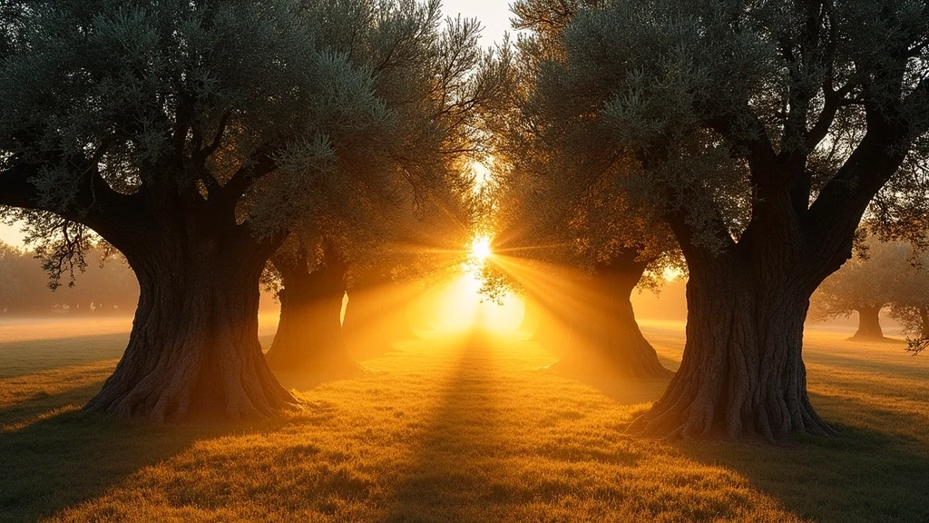 Goldene Stunde in den alten Olivenhainen von Lourmarin im Luberon