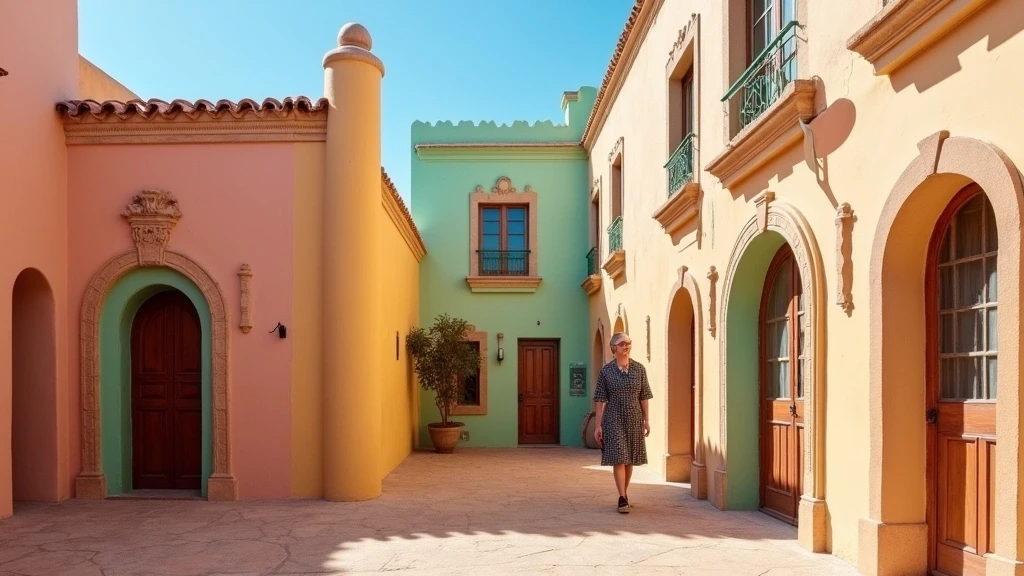 Reisende erkundet Goerke-Haus-Architektur in Lüderitz, Namibia