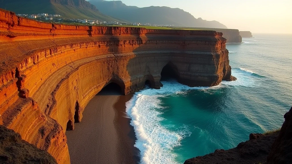 Goldene Stunde an der Ponta de Sao Lourenço mit vulkanischen Felsen und Atlantikwellen in Madeira