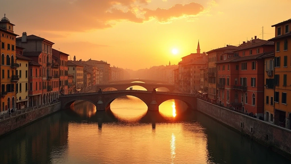 Panorama-Sonnenuntergang über den Navigli-Kanaelen in Mailand, Italien