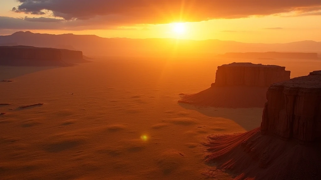 Luftaufnahme der goldenen Savanne und roten Felsformationen in Maltahöhe, Namibia zur goldenen Stunde