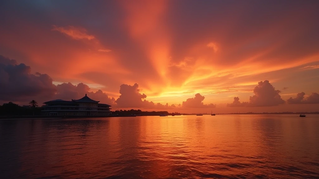 Sonnenuntergang ueber Manila Bay mit Yacht Club Silhouette in den Philippinen