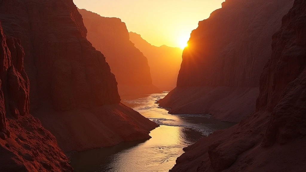 Sonnenaufgang ueber der Todra-Schlucht in Marokko mit dramatischen Felswaenden