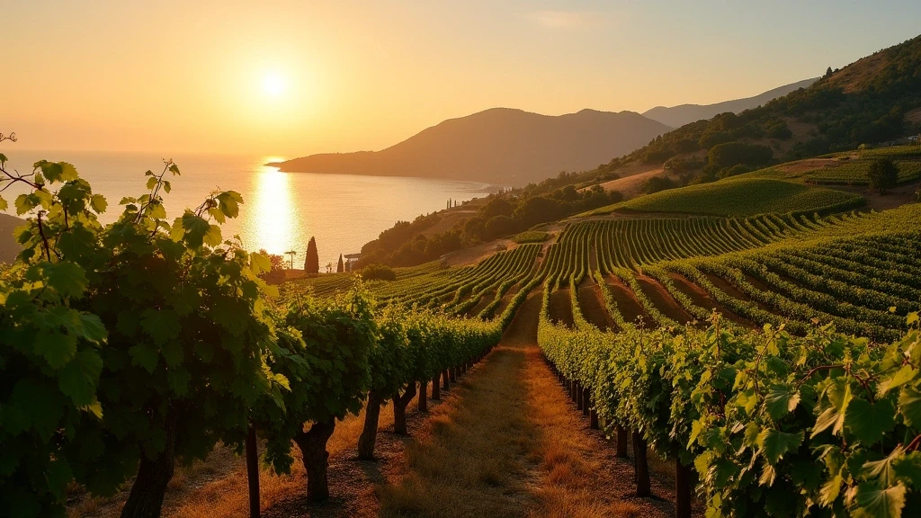 Goldene Stunde in den historischen Mazzorbo-Weinbergen mit Dorona-Reben vor Lagunenkulisse