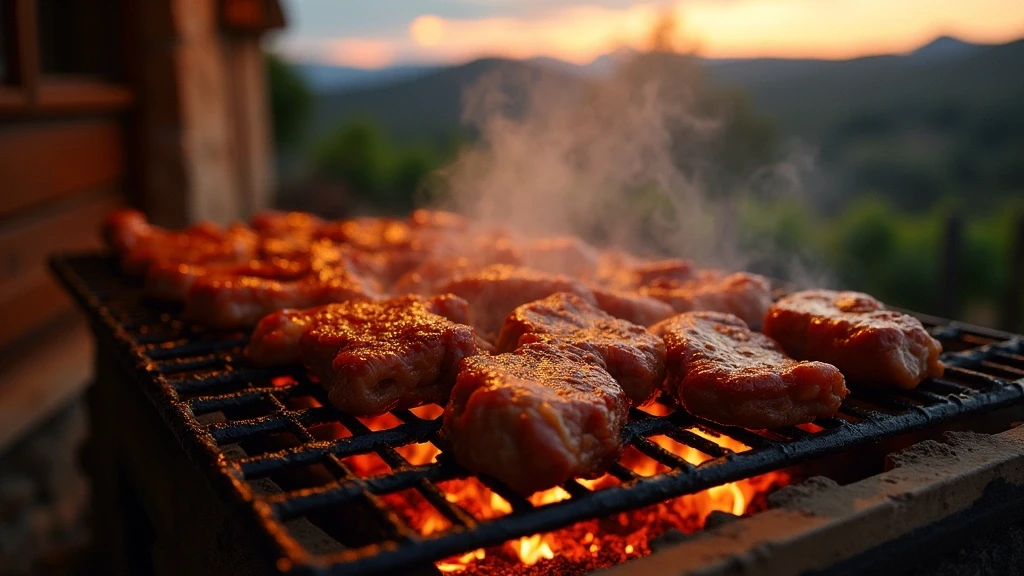 Argentinisches Asado-Barbecue in Mendoza mit Grillfleisch und Wein