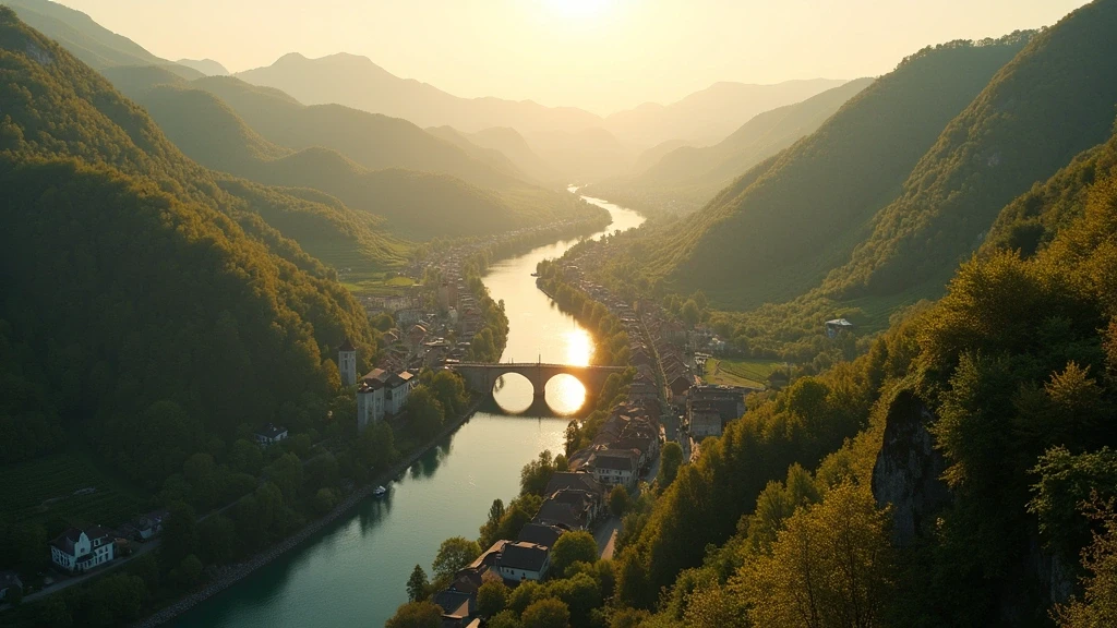 Luftaufnahme der Mosel-Schleifen mit Weinbergen und Burgen zur goldenen Stunde in Deutschland