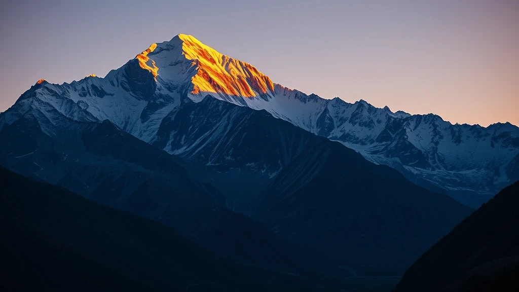 Sonnenuntergang am Nanga Parbat mit Alpengluehen im Diamir Tal, Pakistan