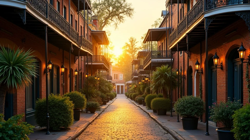 Goldene Stunde im Garden District von New Orleans mit viktorianischen Villen