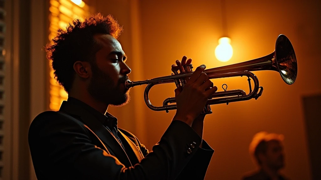 Jazzmusiker spielt Trompete im Preservation Hall in New Orleans