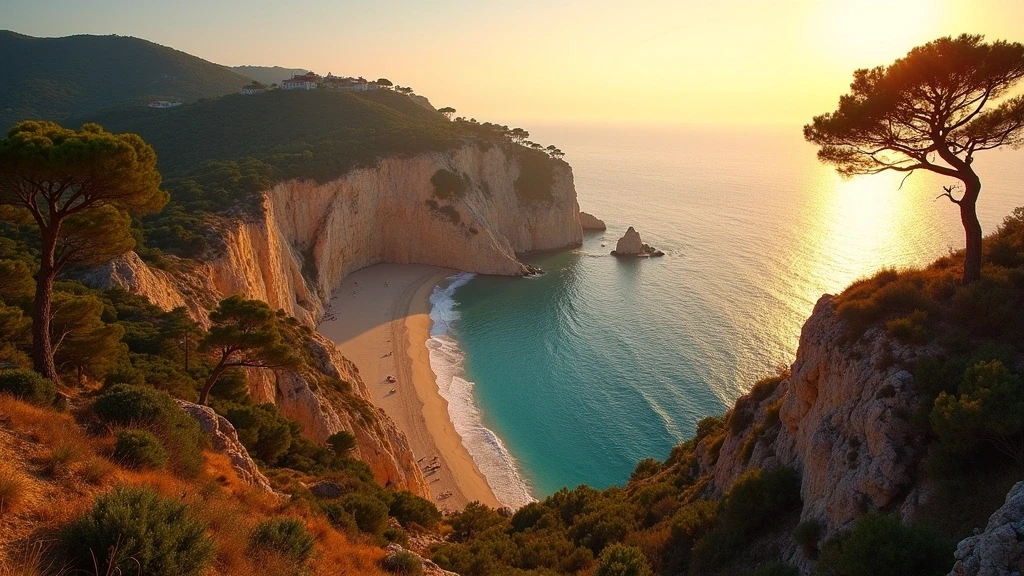 Goldene Stunde am Mont Boron mit Blick auf das Mittelmeer in Nizza