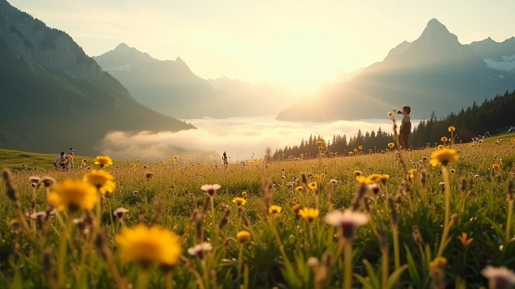Goldene Stunde auf der Alpe di Siusi in Ortisei mit blumenwiesen und dolomiten-bergen