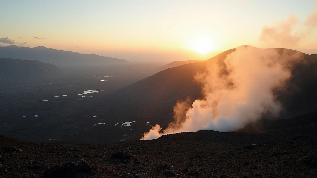 Panoramablick auf die Lavafelder und Dampfaustritte des Pacaya-Vulkans in Guatemala