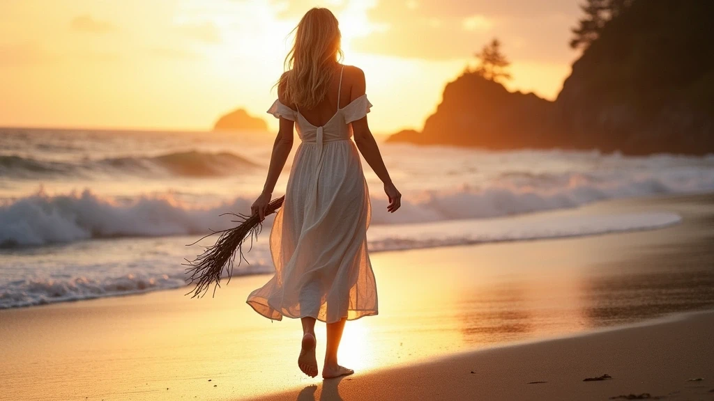 Elegante Reisende am Wickaninnish Beach im Pacific Rim National Park Reserve