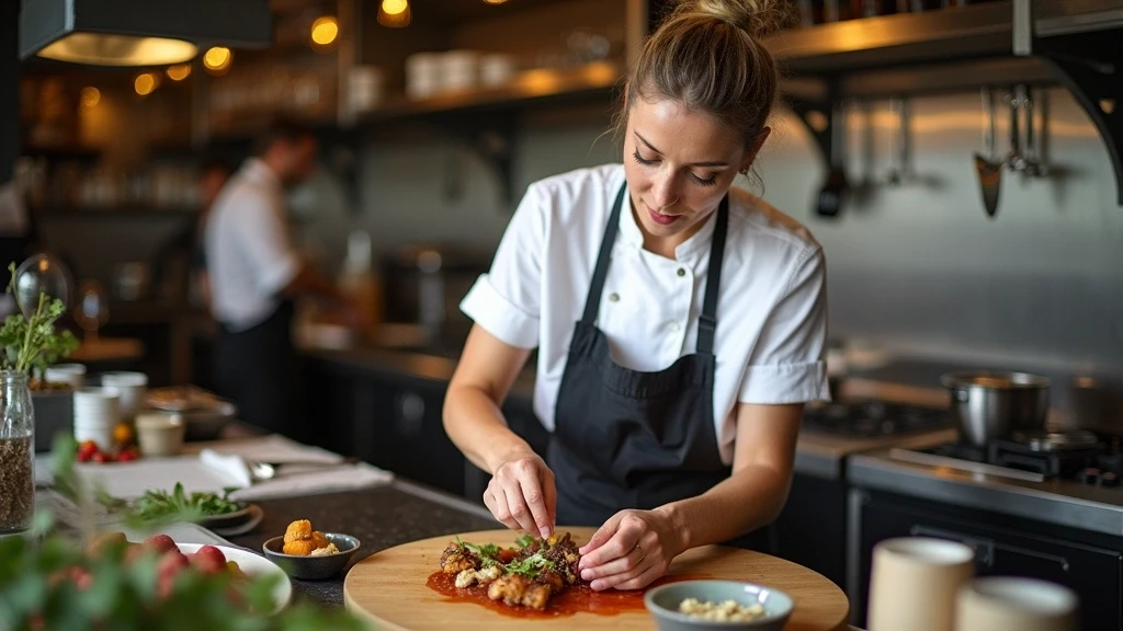 Koechin bereitet neuseelaendische Gourmetkueche in Queenstown zu