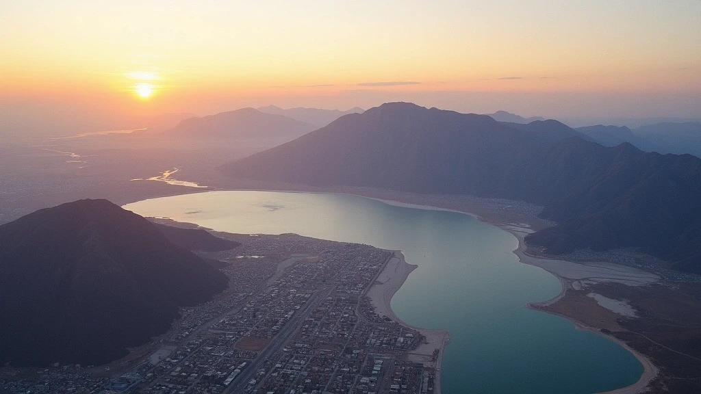 Luftaufnahme von Salt Lake City mit Wasatch-Bergen und dem Großen Salzsee zur goldenen Stunde