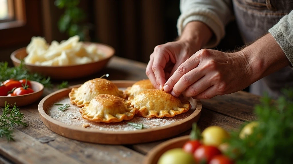 Traditionelle Empanada-Zubereitung in San Bartolo, Chile mit lokalen Zutaten