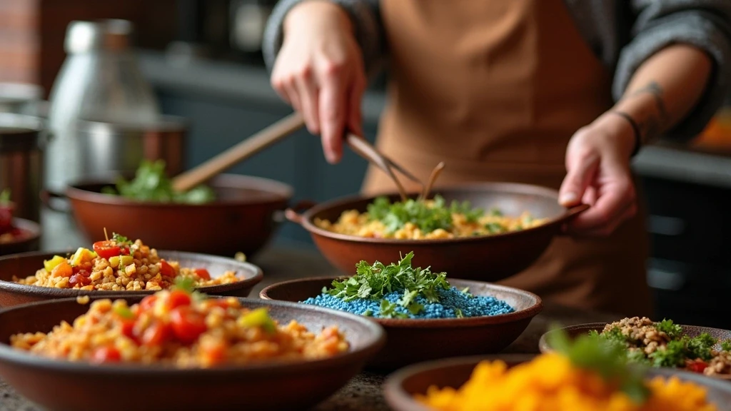 Koch bereitet Suedwest-Kueche mit lokalen Zutaten in Sedona Restaurant, USA