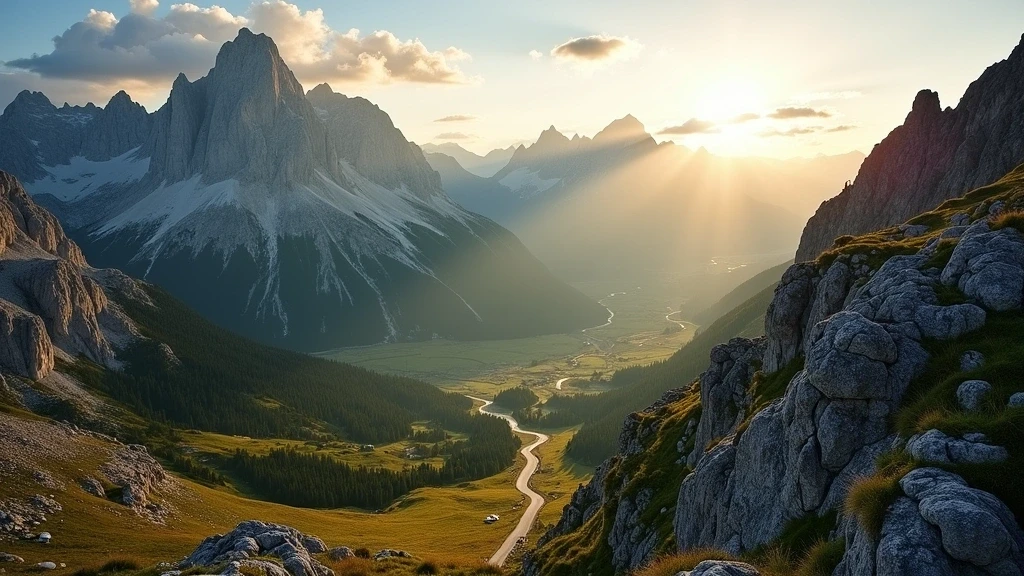 Panoramablick auf den Gardena-Pass in Selva di Val Gardena zur goldenen Stunde