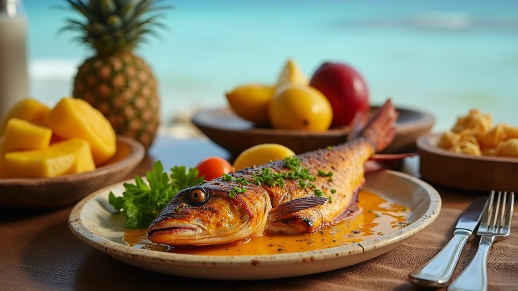 Traditionelle kreolische Kueche auf den Seychellen mit frischem Fisch