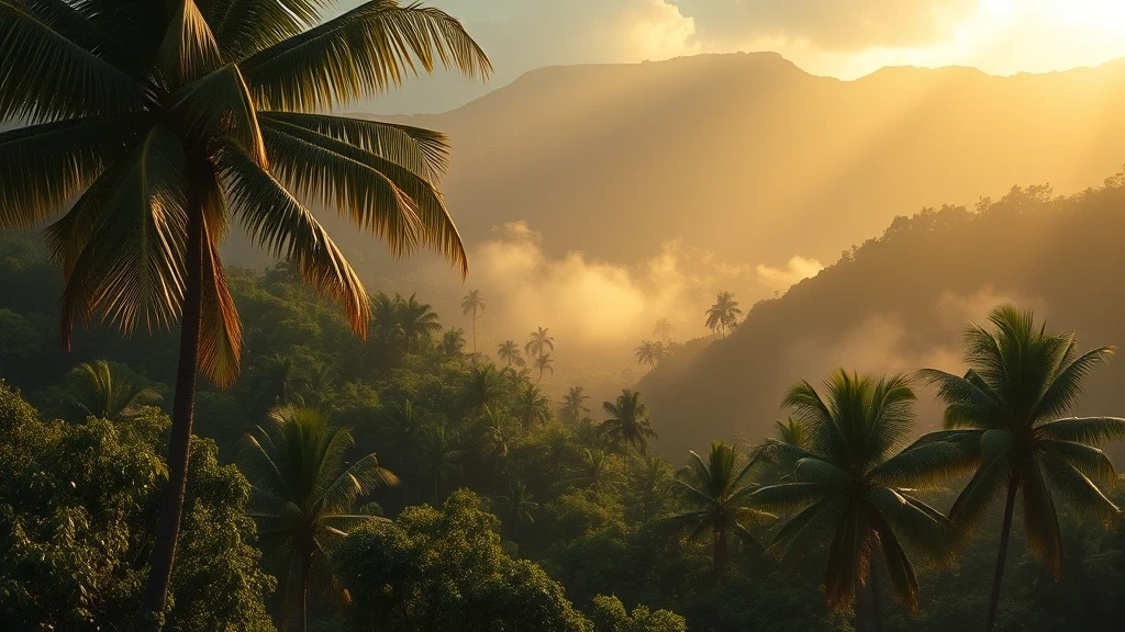 Panoramablick auf das Valle de Mai Naturreservat auf den Seychellen