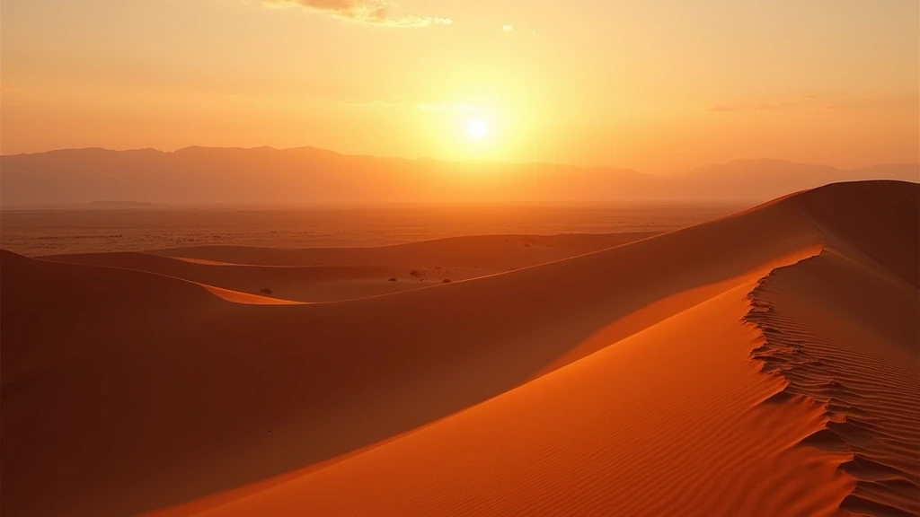 Panoramablick auf rote Sandduenen bei Sonnenaufgang in Solitaire, Namibia