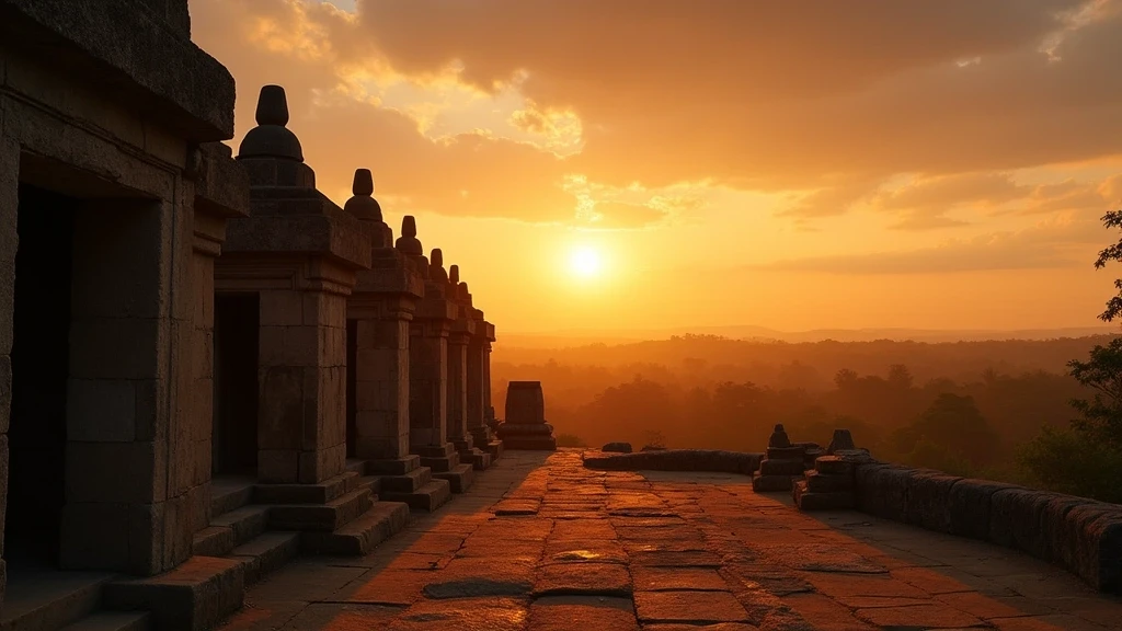 Sonnenuntergang ueber der antiken Stadt Polonnaruwa im Kultur-Dreieck Sri Lankas