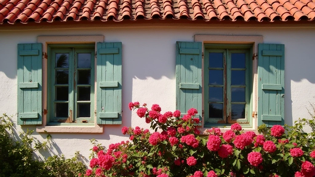 Detailaufnahme traditioneller schwedischer Dachziegel und historischer Architektur in Gustavia, St. Barths