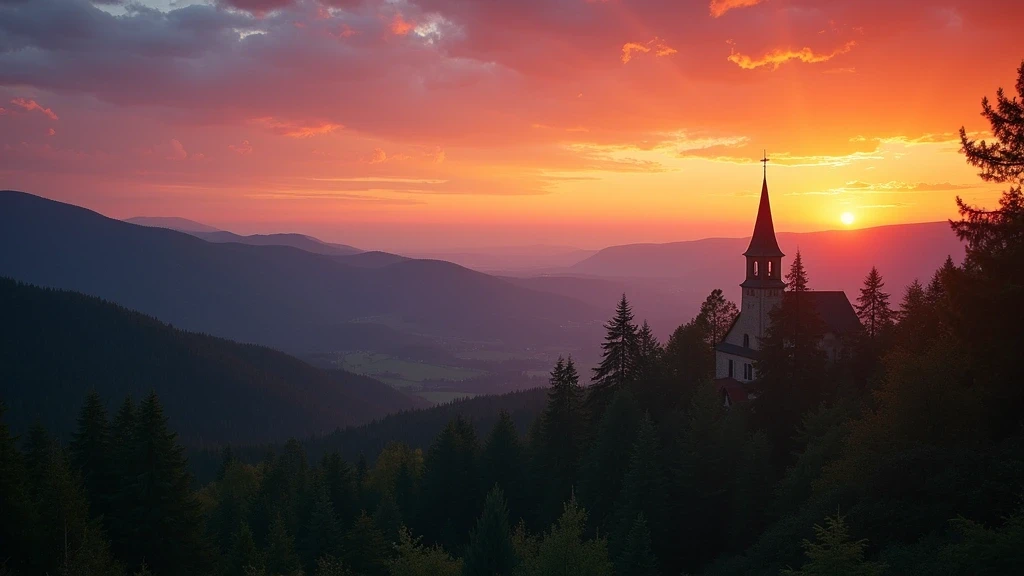Panoramablick auf den Schwarzwald bei Sonnenuntergang in St. Peter, Deutschland