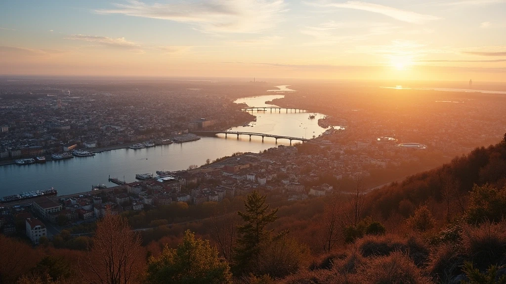 Panoramablick von Skinnarviksberget auf Stockholms Inseln und Bruecken