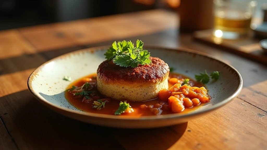 Traditionelles suedafrikanisches Bobotie-Gericht im Swartland, food styling