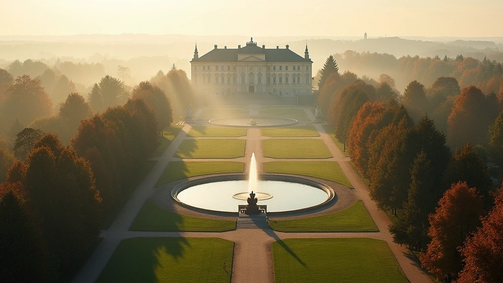 Panoramablick auf den Kadriorg-Park in Tallinn mit barocken Gärten und Herbstlaub