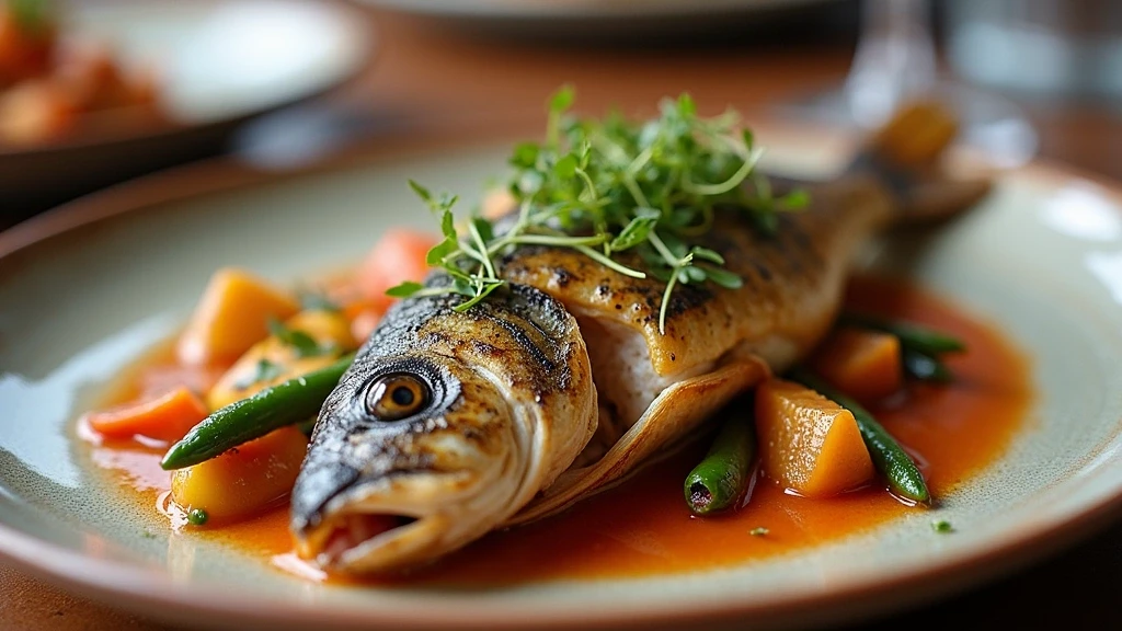 Traditionelle kanarische Küche in einem Restaurant in Costa Adeje auf Teneriffa - frischer Fisch mit Mojo-Saucen