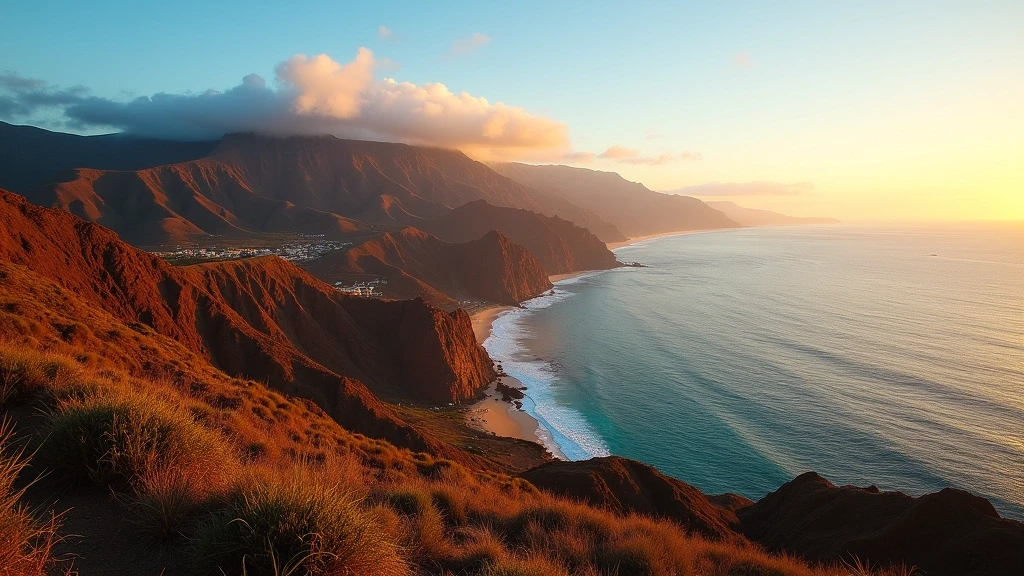 Panoramablick vom Mirador La Centinela auf die Küste von Costa Adeje auf Teneriffa