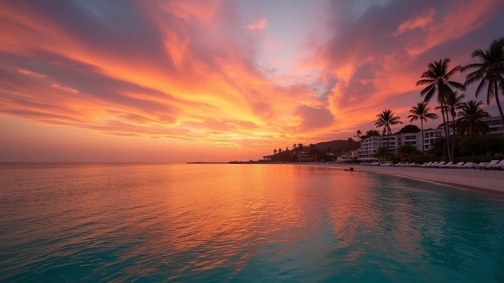 Dramatischer Sonnenuntergang am Playa del Duque in Costa Adeje auf Teneriffa
