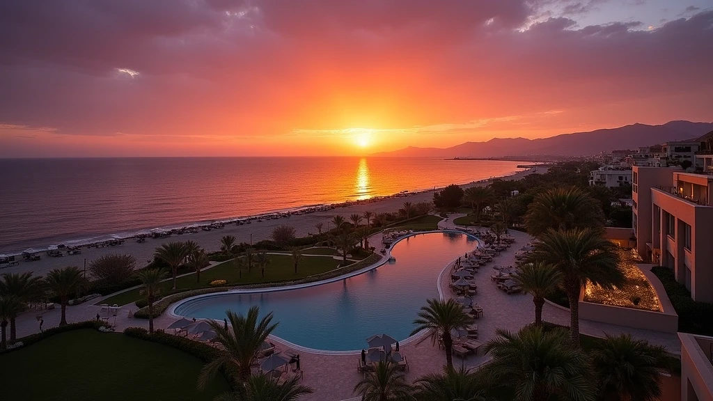 Sonnenuntergang am Arabischen Meer vom Chedi Muscat Resort in Oman