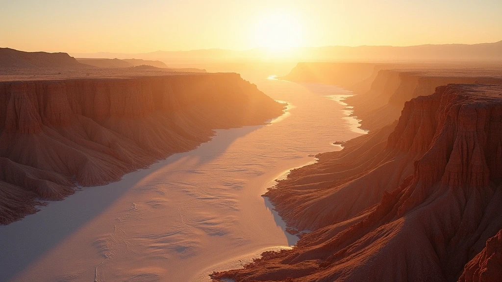 Dramatische Luftaufnahme der Valle de la Luna in Chile mit Salzebenen und Felsformationen zur goldenen Stunde