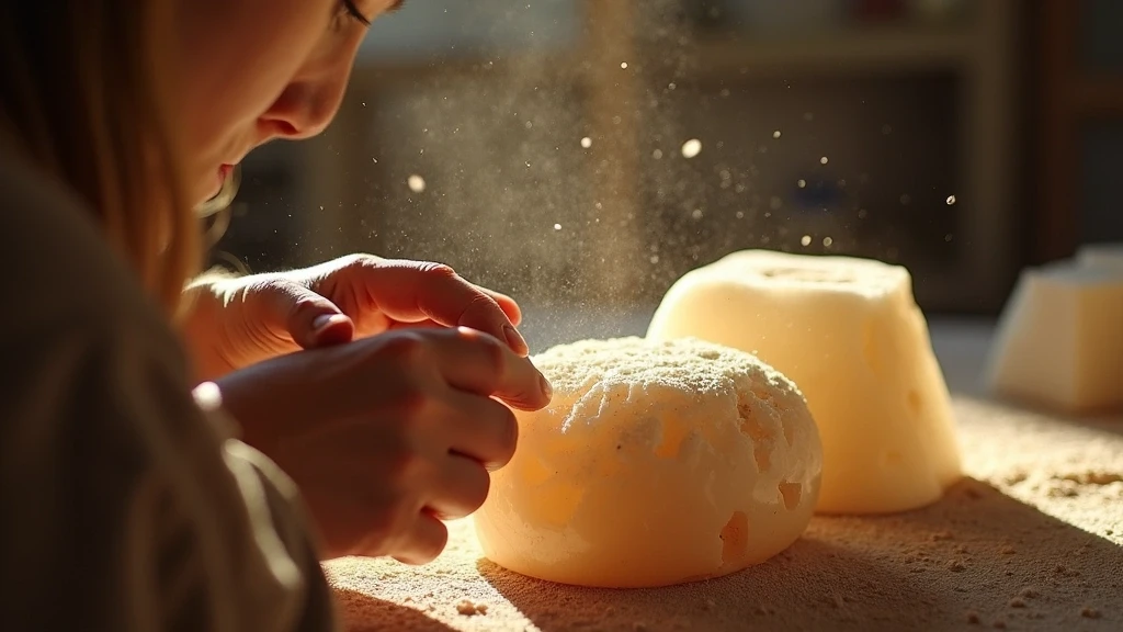 Alabaster-Schnitzerin bei der traditionellen Handwerkskunst in Volterra