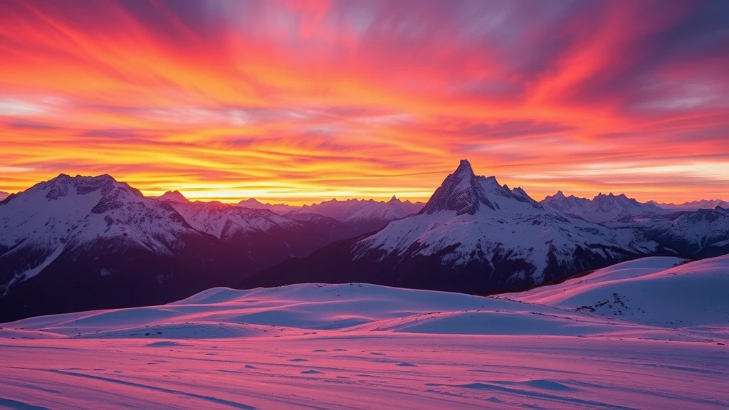 Sonnenuntergang über den Gipfeln des Watzmann in den Bayerischen Alpen