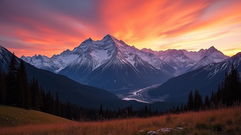 Panoramablick auf Blackcomb Mountain bei Sonnenuntergang in Whistler