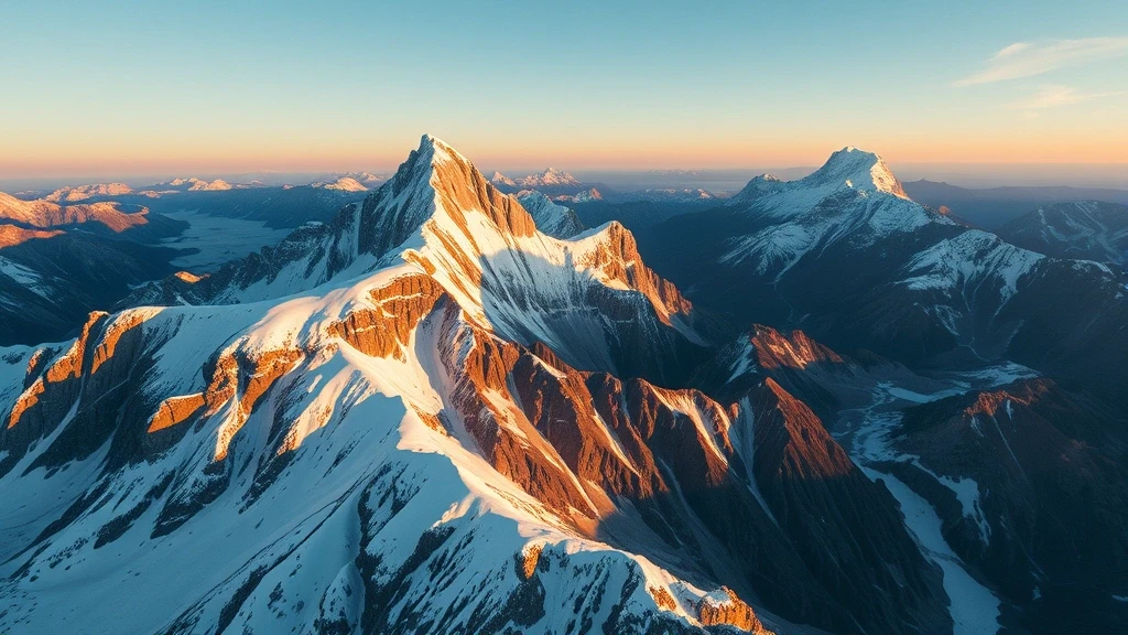 Luftaufnahme des Zugspitzgipfels in den Alpen zur goldenen Stunde, Deutschlands höchster Berg